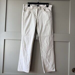 Eileen Fisher Pants Womens Petite Medium White Straight Leg Denim Jeans Made USA